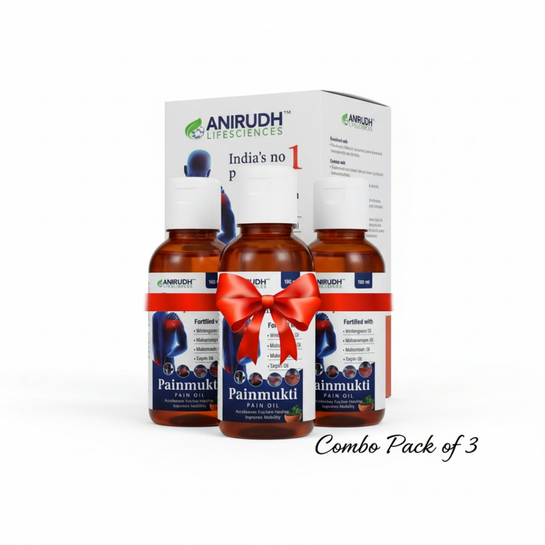 Painmukti Pain Oil – Combo Pack of 3 (100ml Each) | Ayurvedic Pain Relief for Joint, Back & Muscle Pain